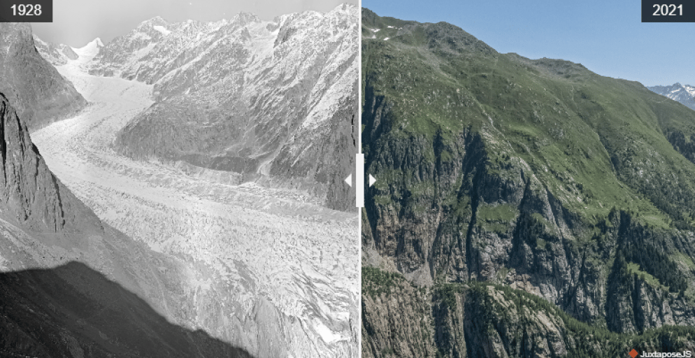 Vista del Fieschergletscher dal Märjelenalp. Foto ETH Zürich.